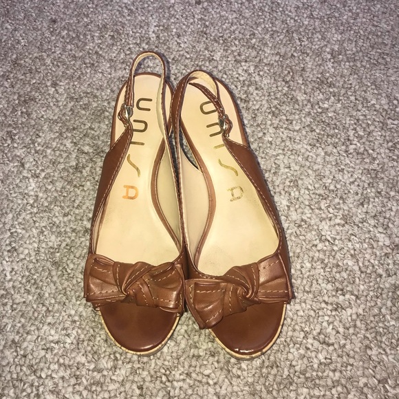 Brown bow wedges - Picture 2 of 4